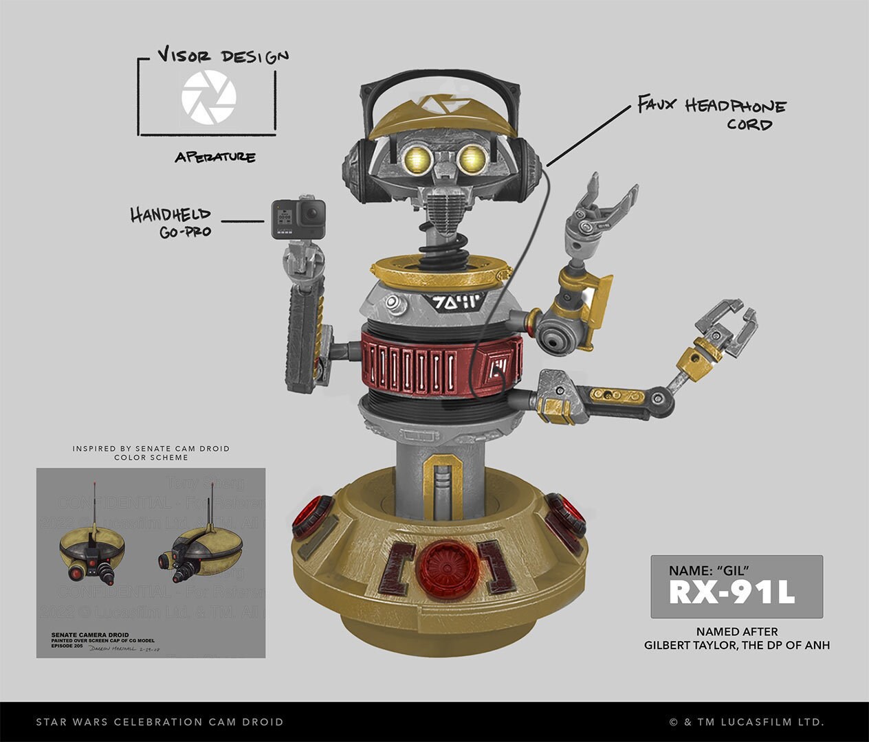 Concept Art of the first iteration of Gil.