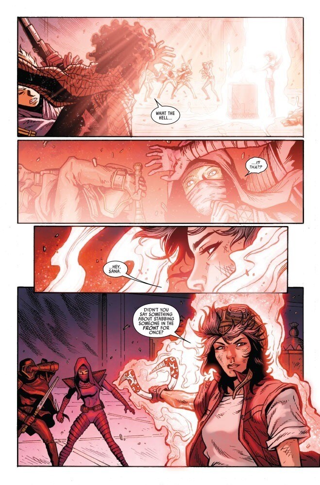 Doctor Aphra discovering the thought dowser and using it