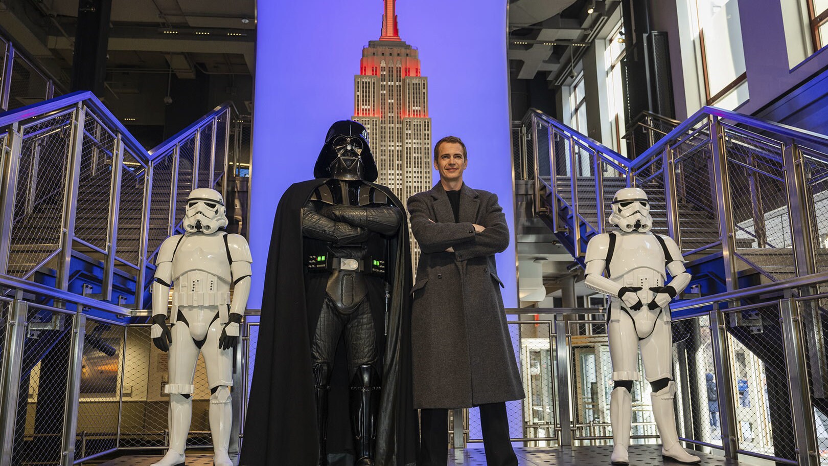 Darth Vader and Hayden Christensen pose together at The Empire State Building.