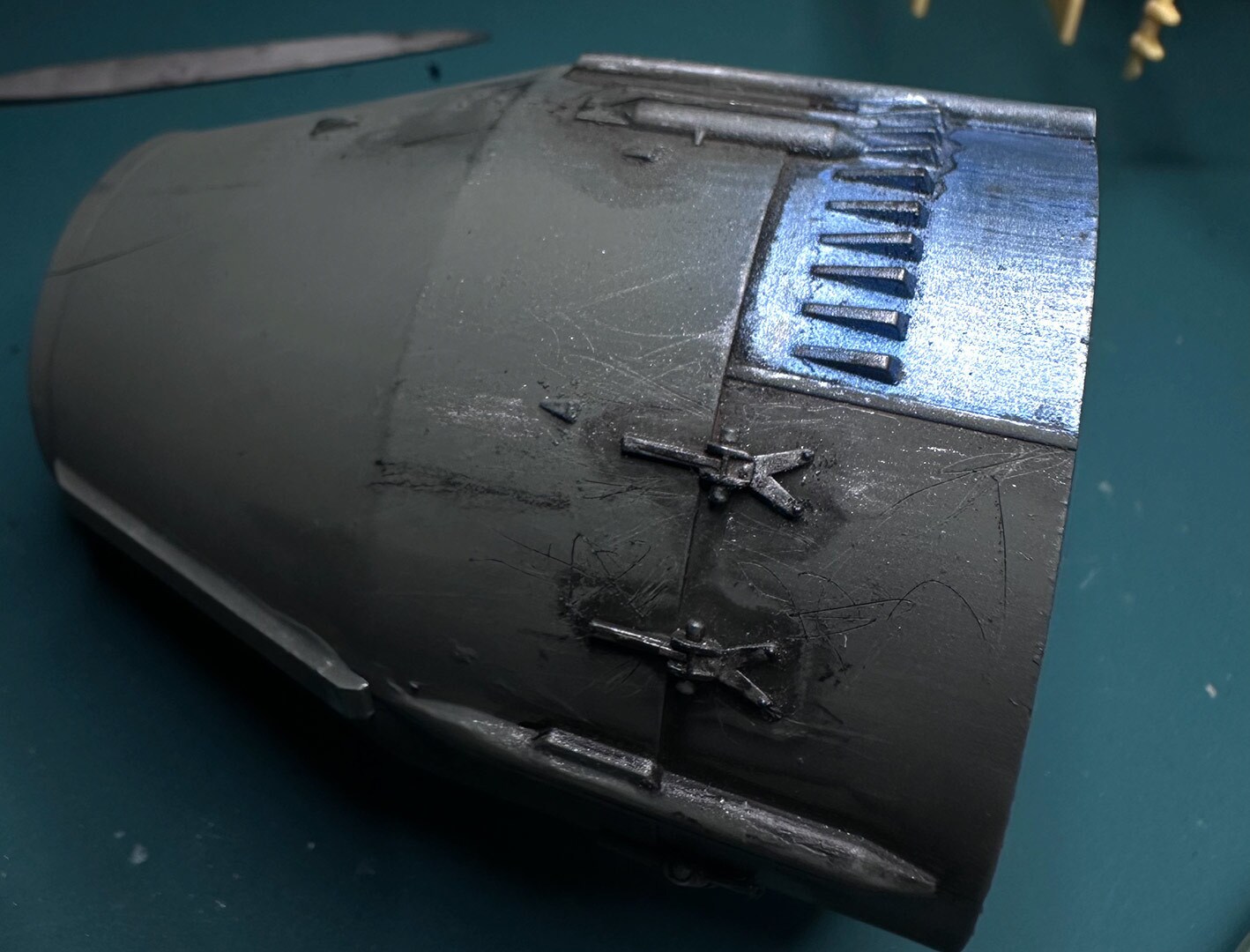 Small clamps visible on the sides of the engines can also be found on the Ghost from Star Wars Rebels.