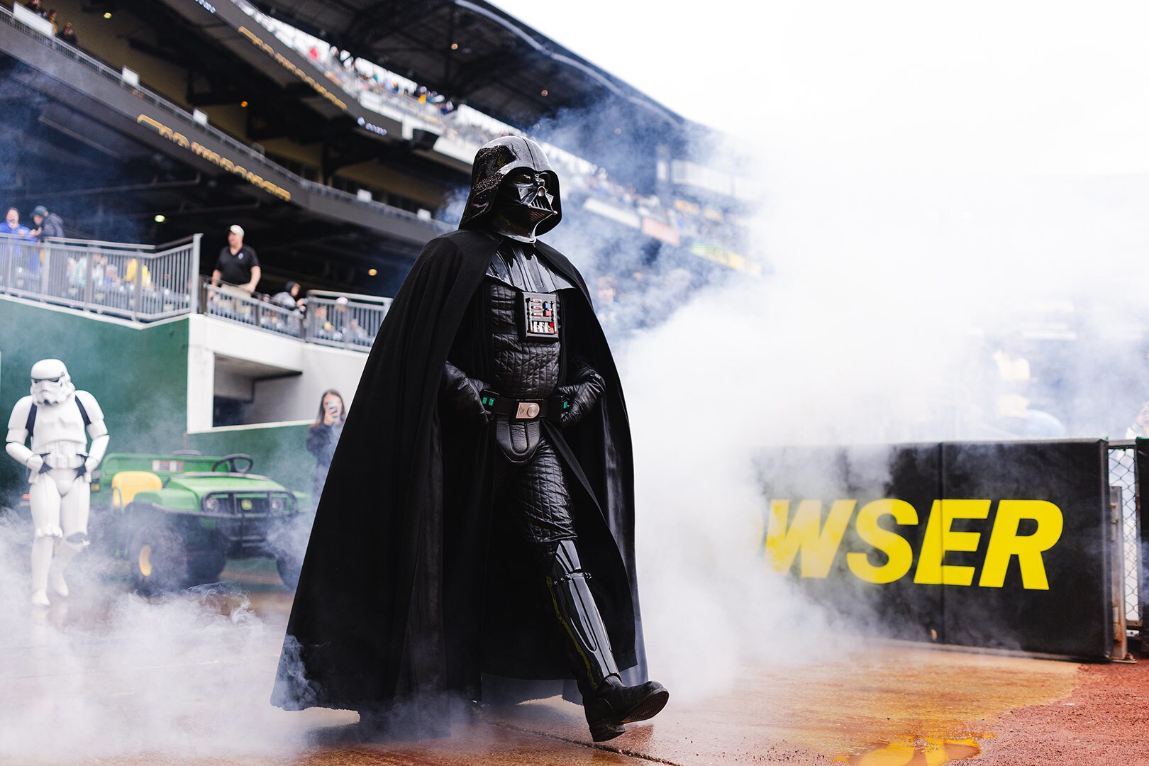 Darth Vader arrives at the Pittsburgh Pirates' Star Wars Night game.