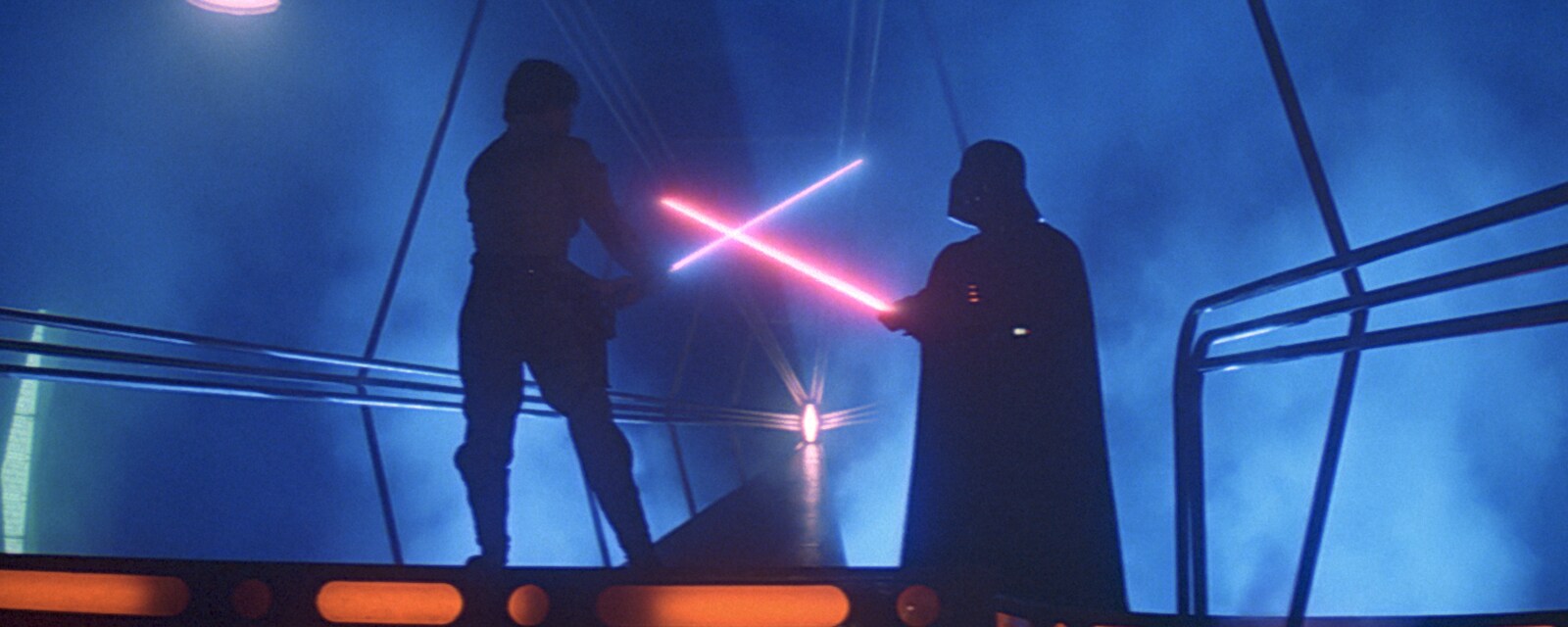 Luke and Darth Vader duel in Cloud City