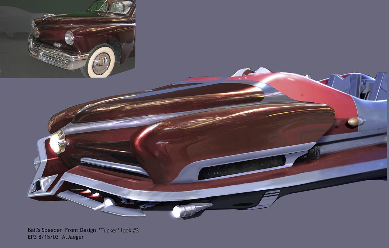 Bail Organa’s speeder concept art by Alex Jaeger.