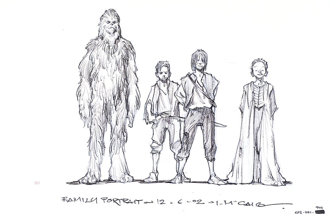 Young Han Solo and Chewbacca concept art by Iain McCaig.