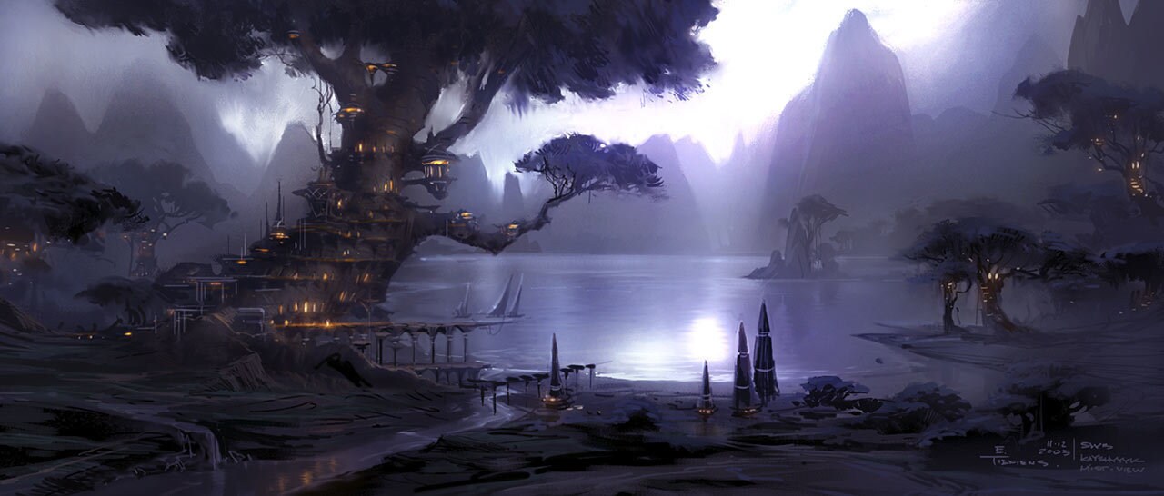 Kashyyyk concept art by Erik Tiemens.