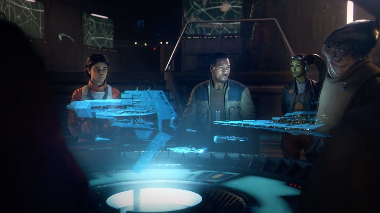 Hera Syndulla, fan-favorite pilot from Star Wars Rebels, in the New Republic command center.