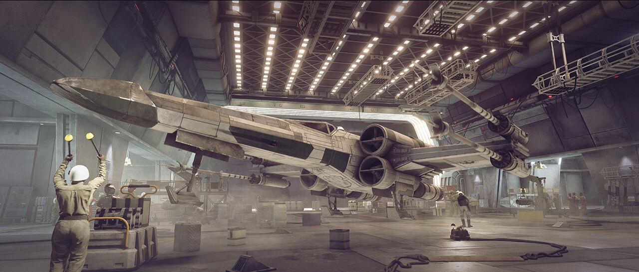 Star Wars: Squadrons x-wing hangar