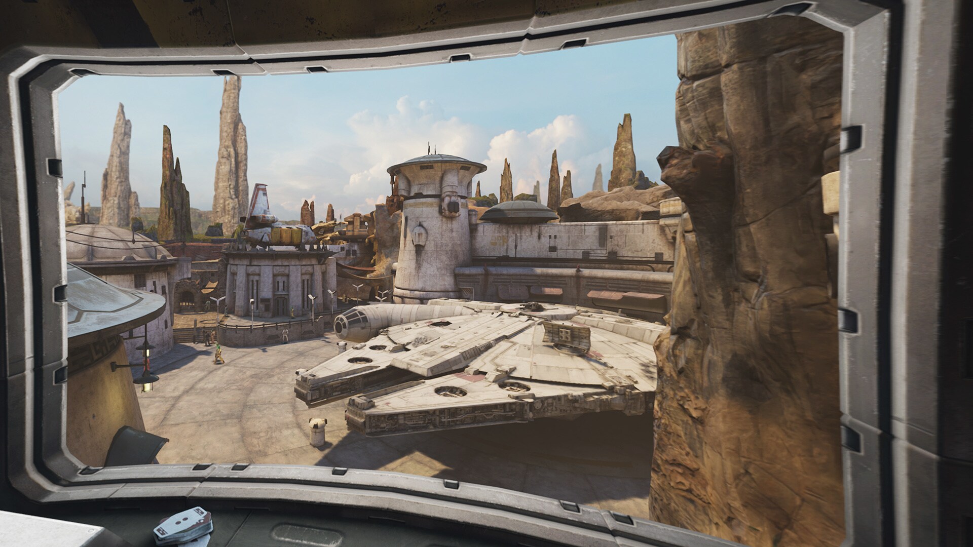 Screenshot from Star Wars: Tales from the Galaxy’s Edge – Enhanced Edition featuring a view of th...