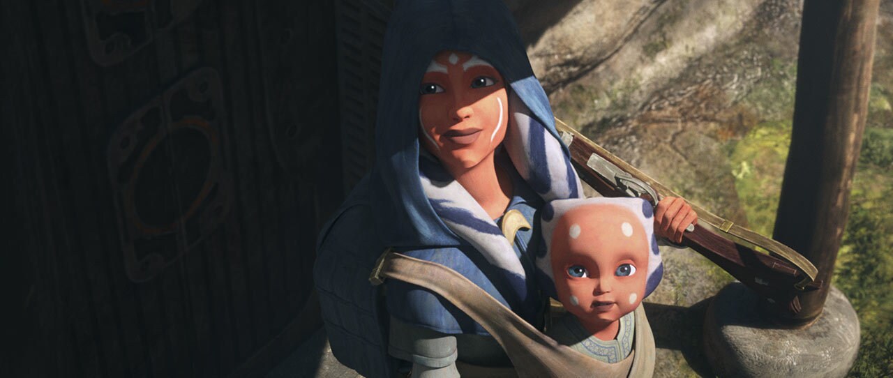 Ahsoka’s mother, Pav-ti, decides to take her daughter out of their village and into the woods for the toddler’s first hunt
