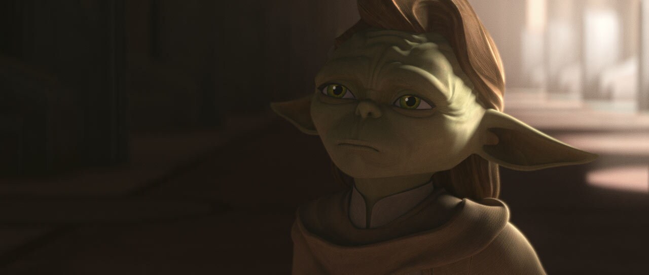 A close up of Jedi Master Yaddle