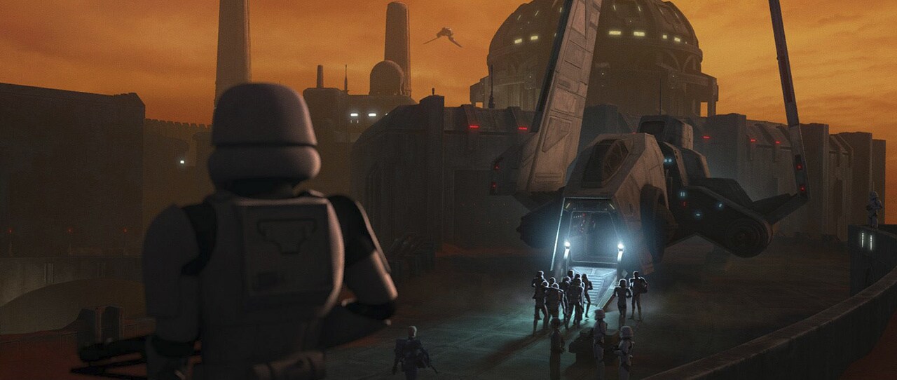 Troopers board a ship