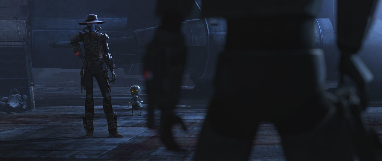 Hunter confronting Cad Bane Hunter confronting Cad Bane
