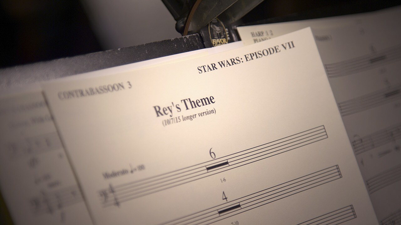 Sheet music for “Rey’s Theme,” composed by John Williams.