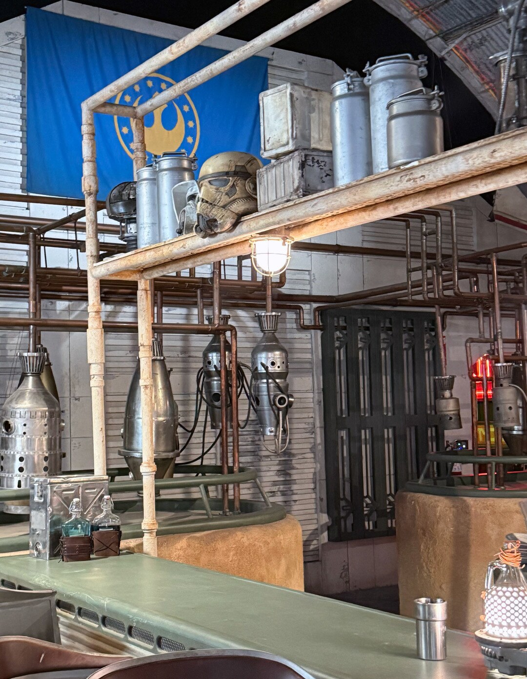 At Adelphi Base there are hidden elements everywhere: starbird flags, a wing of a downed starship, even the dome of a TIE fighter.