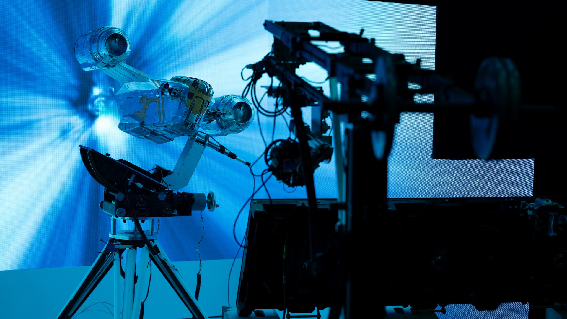 The 48-inch physical model created for motion control VFX shots of the new Razor Crest.