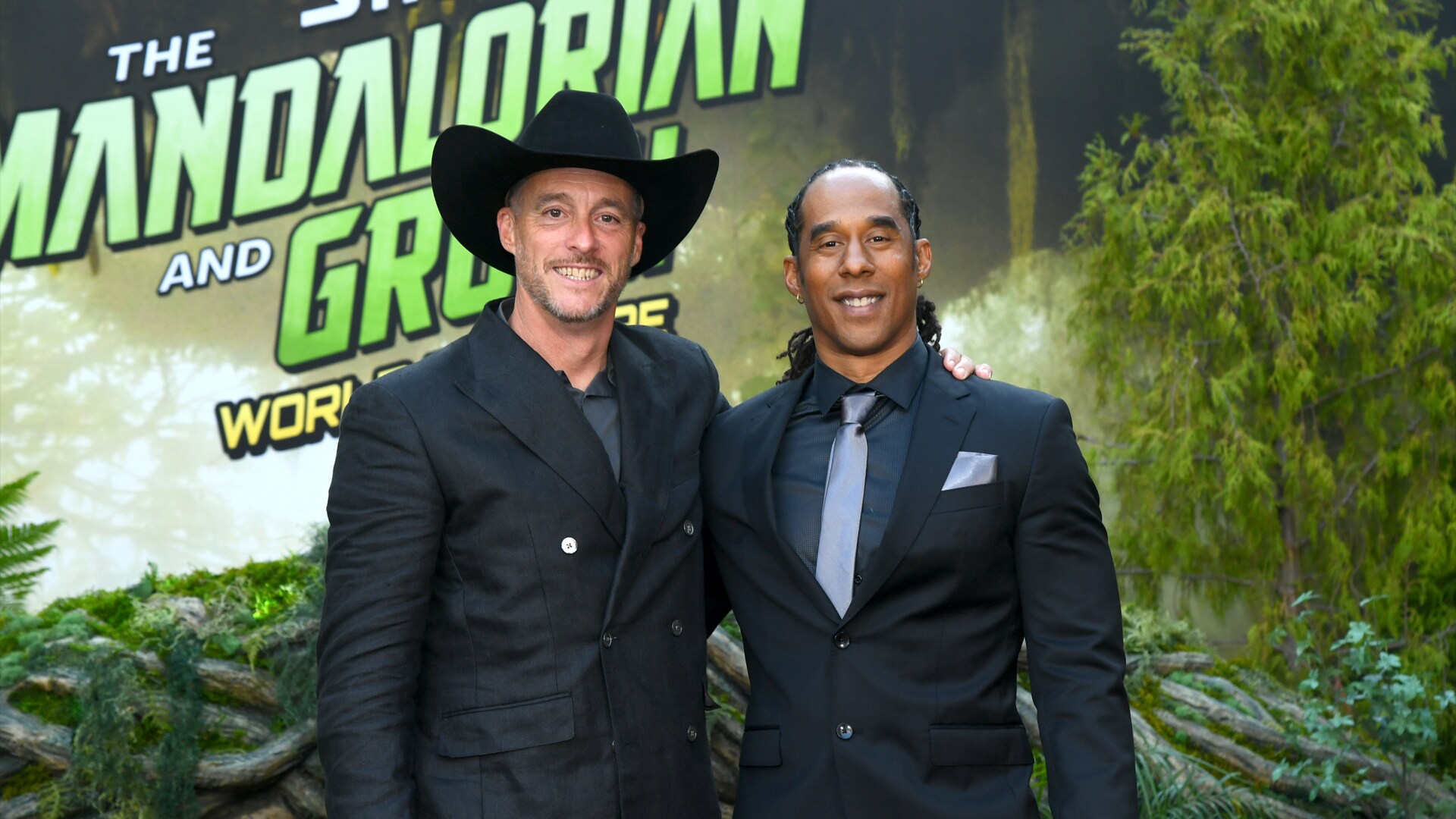 (L-R) Brendan Wayne and Lateef Crowder attend The Mandalorian and Grogu Los Angeles World Premiere.