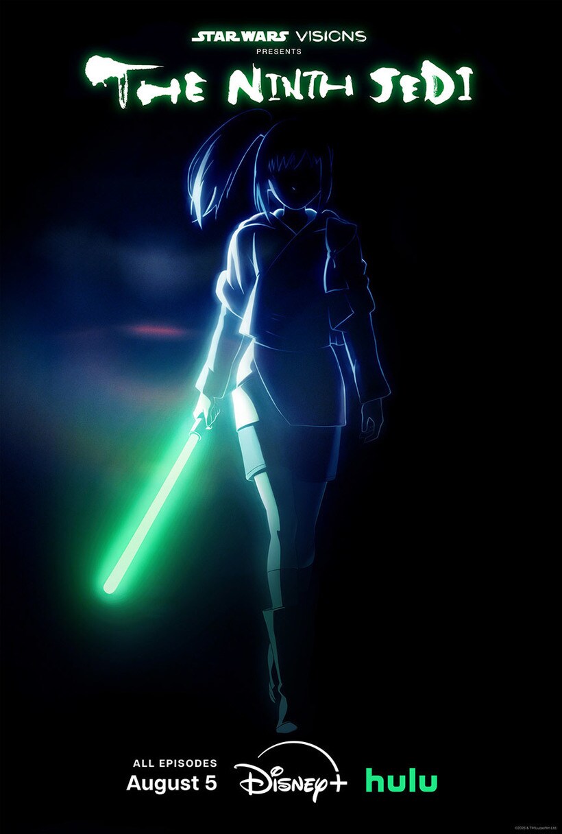 Affiche officielle de Star Wars Visions Presents The Ninth Jedi annonçant tous les épisodes le 5 août