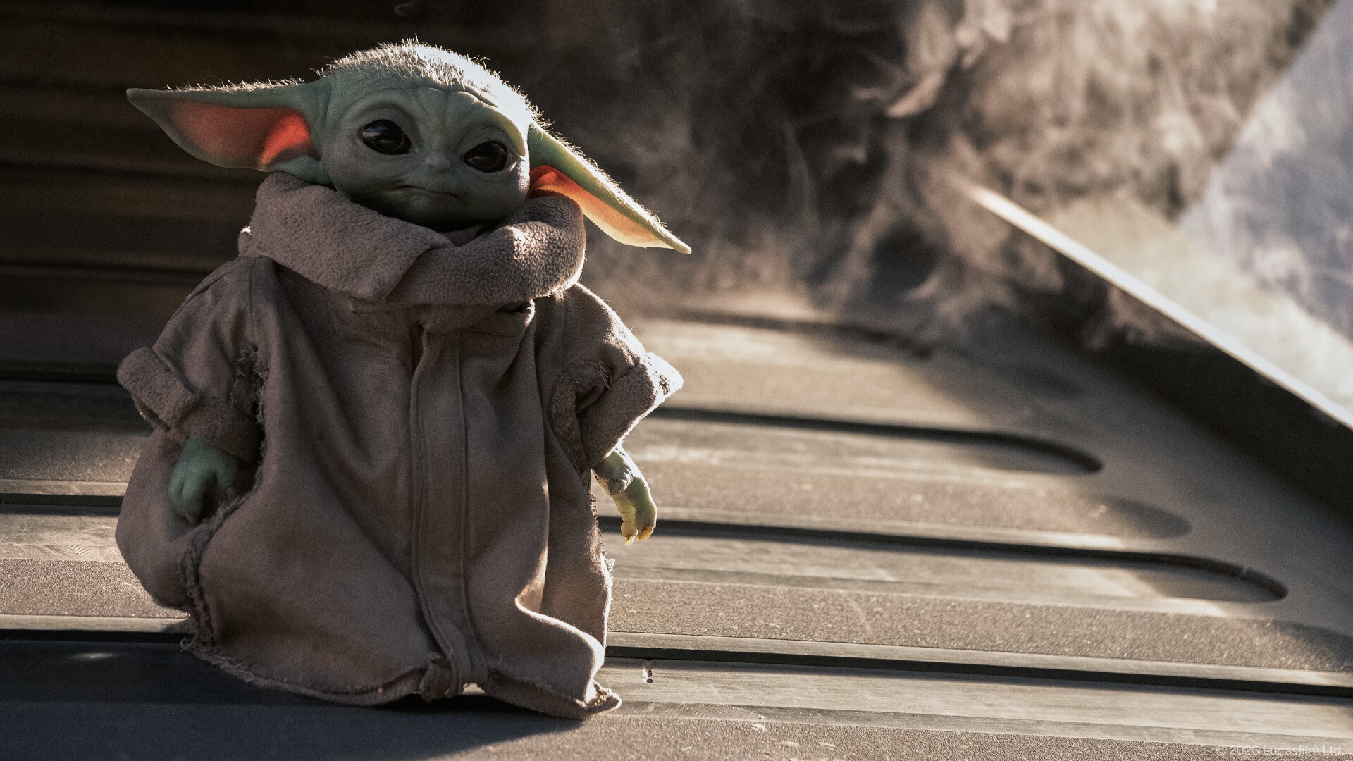Grogu at Mos Eisley Spaceport.