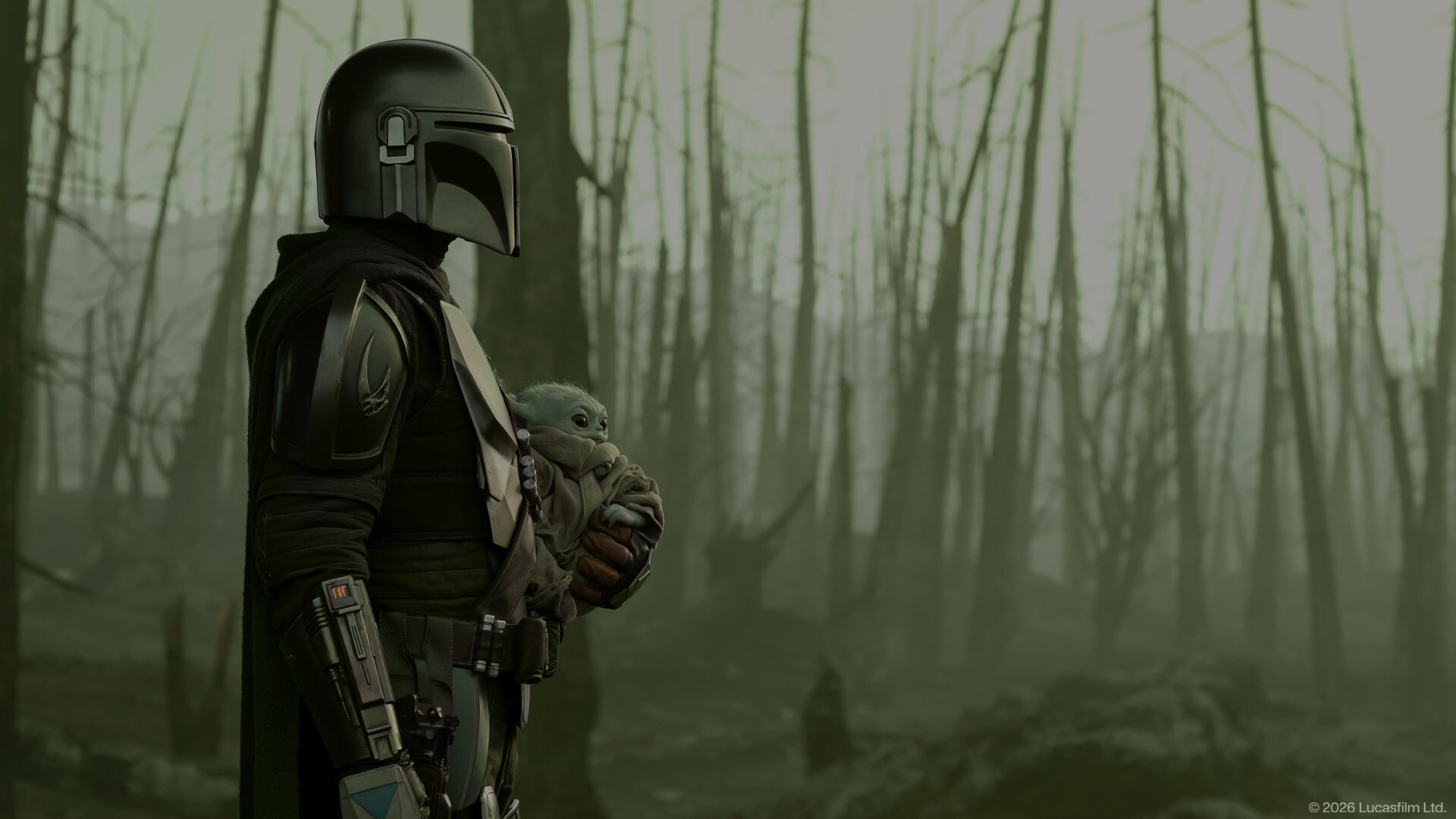 The Mandalorian and Grogu on Corvus.