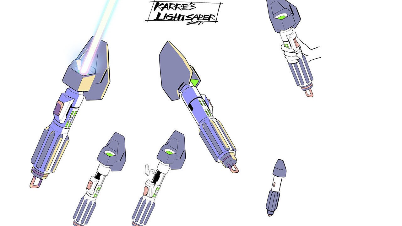 Karre's Lightsaber concept sketch by Shigeto Koyama