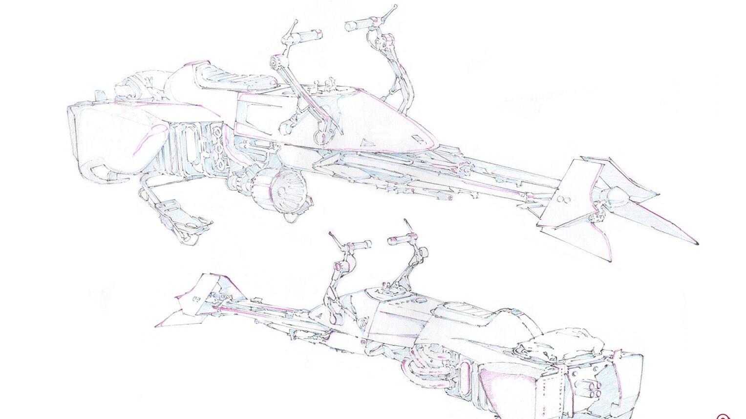 Speeder bike concept art by Shinya Ohira.