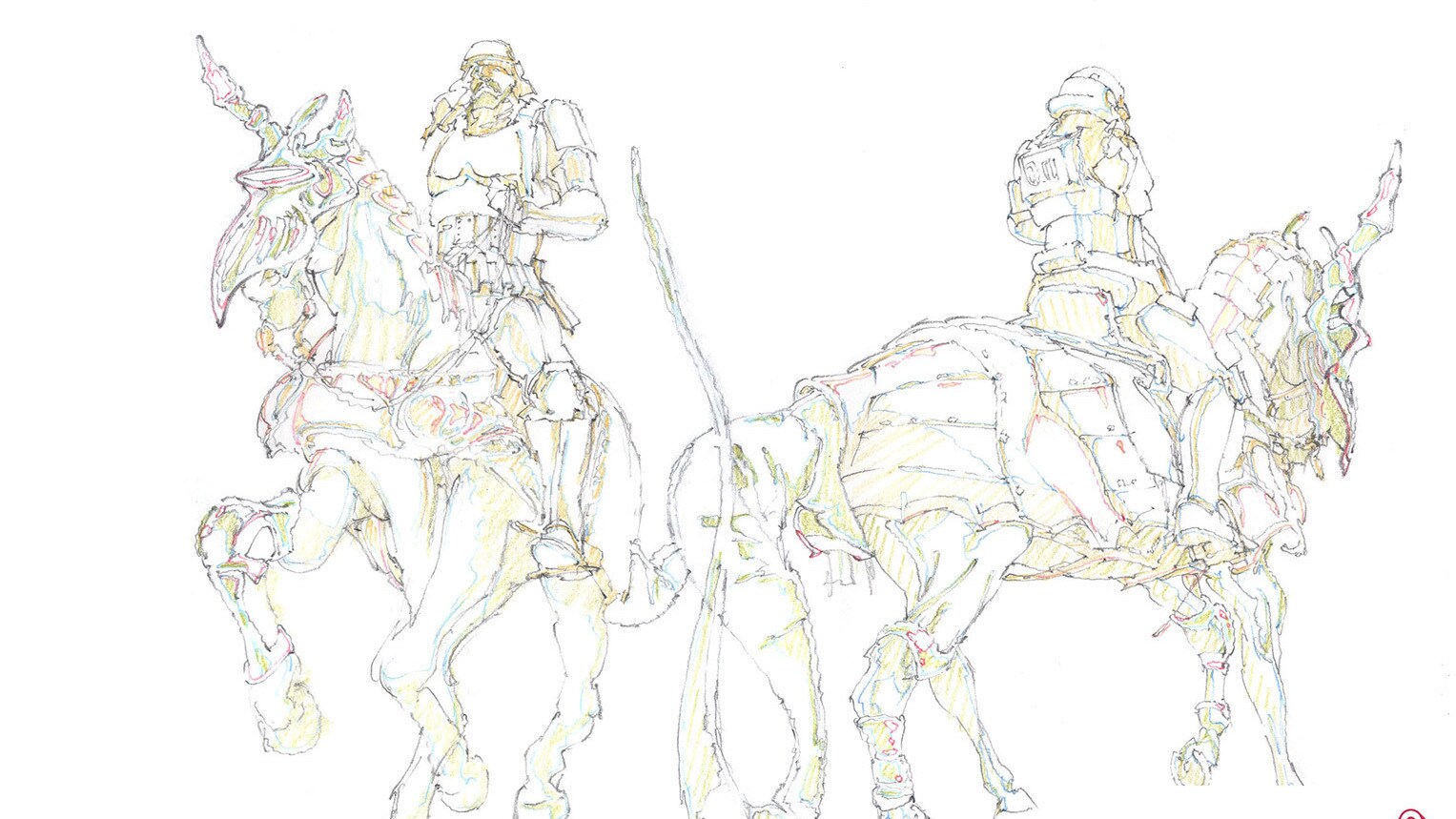 Stormtrooper and horse concept art by Shinya Ohira.