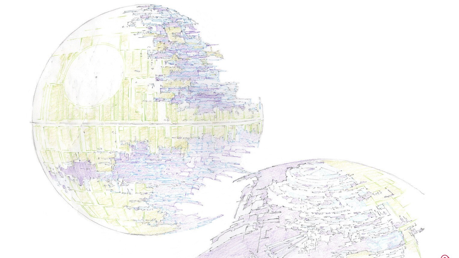 Death Star concept art by Shinya Ohira.