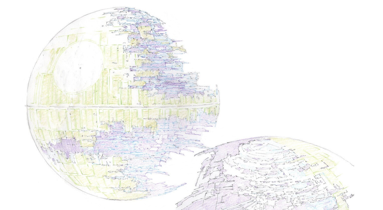 Death Star concept art by Shinya Ohira.