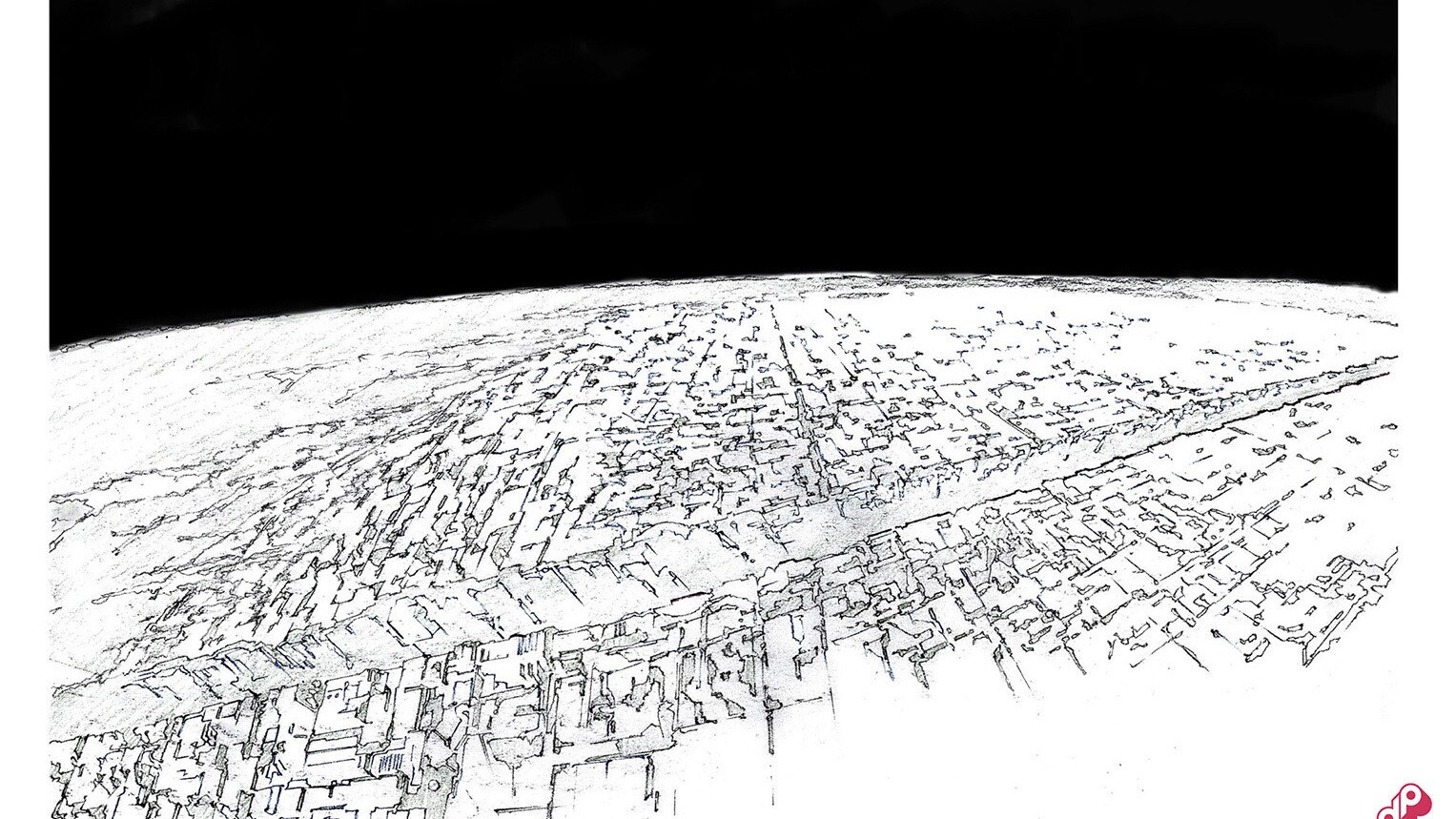 Death Star concept art by Shinya Ohira.