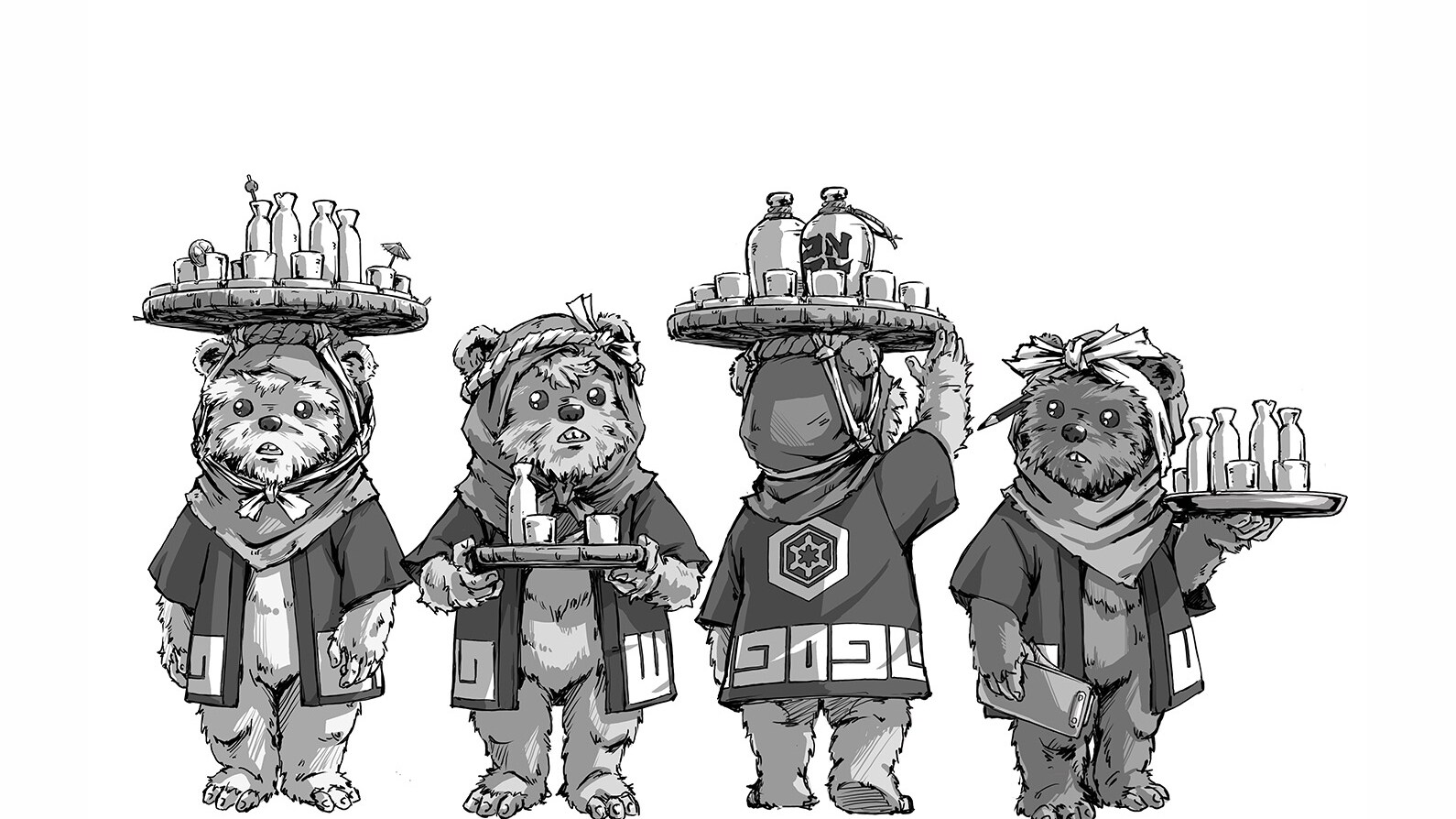 Ewok concept art by Takashi Okazaki.