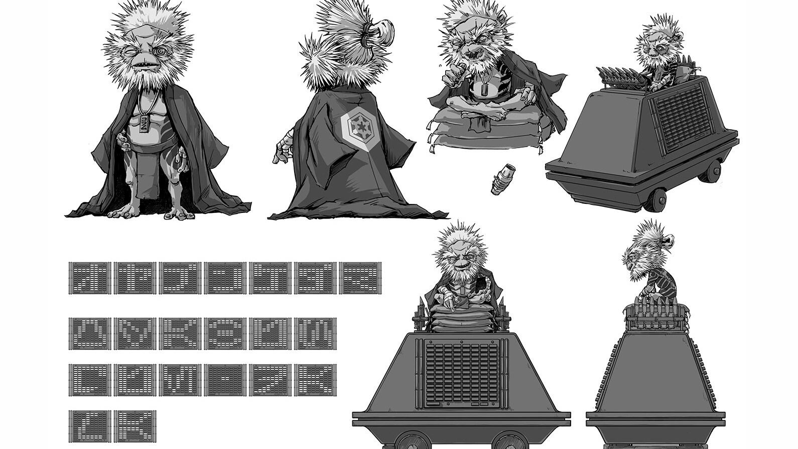 Oyabun Que-Dama concept art by Takashi Okazaki.