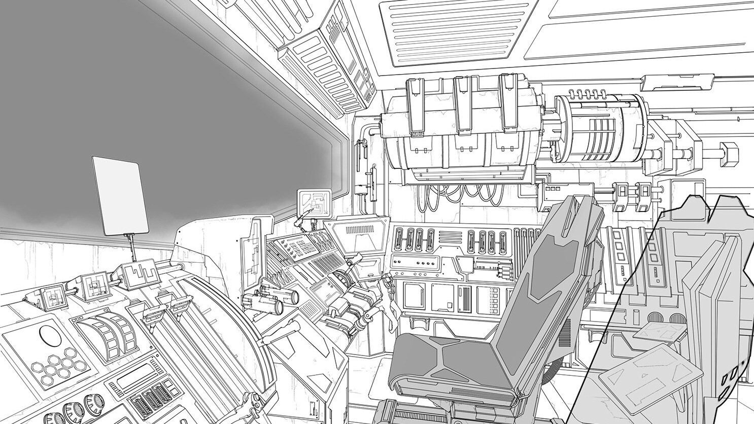 Jedi Hunter ship concept art by Ichiro Tatsuta.