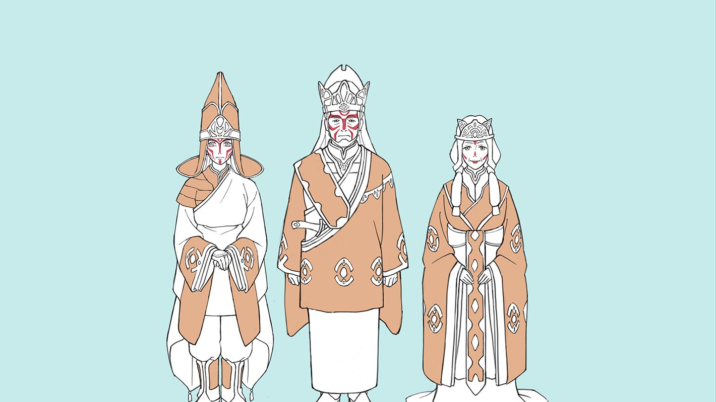 The royal family's formal clothes concept art by Tadashi Hiramatsu.