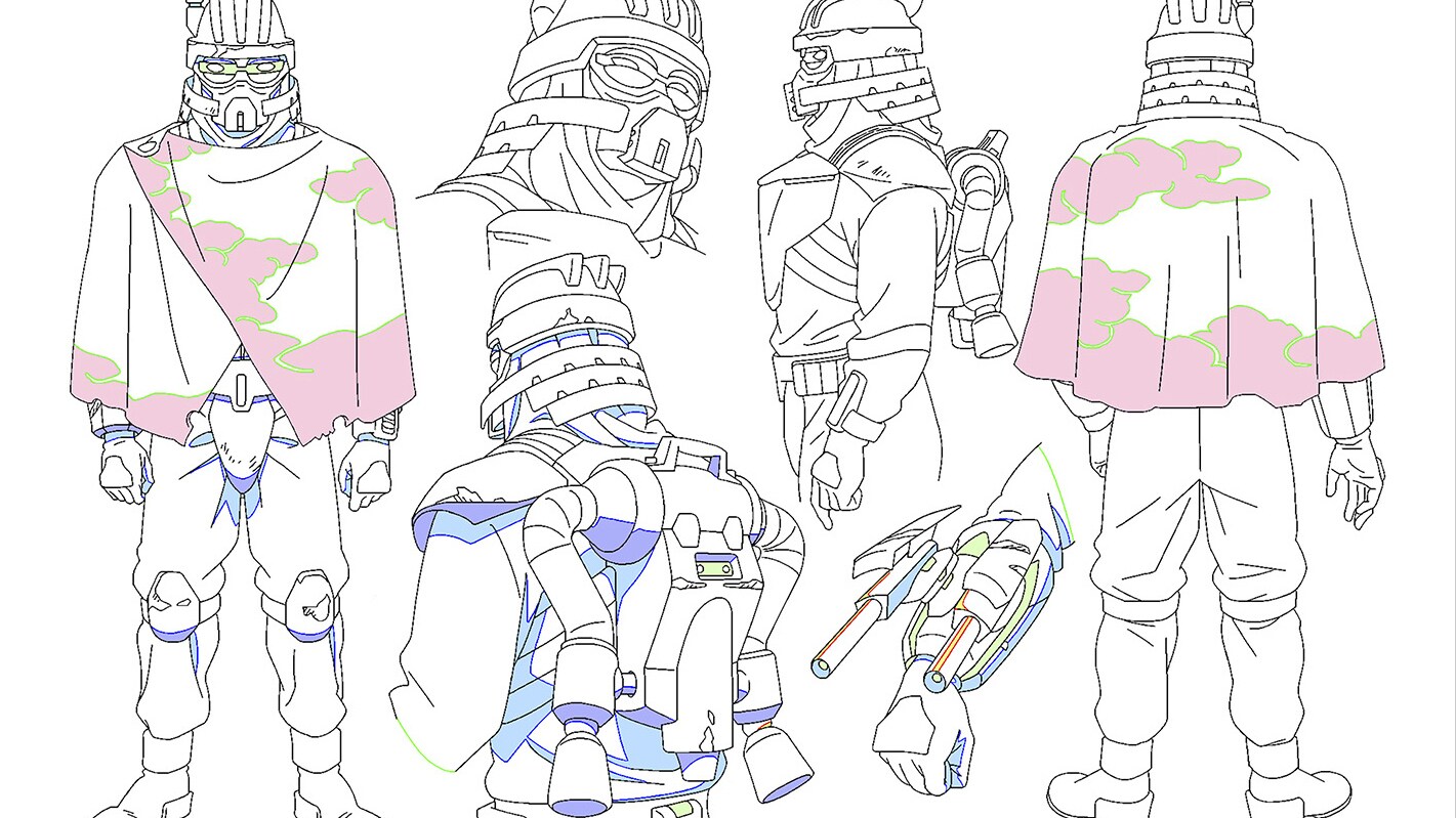 Bounty hunter concept art by Tadashi Hiramatsu.