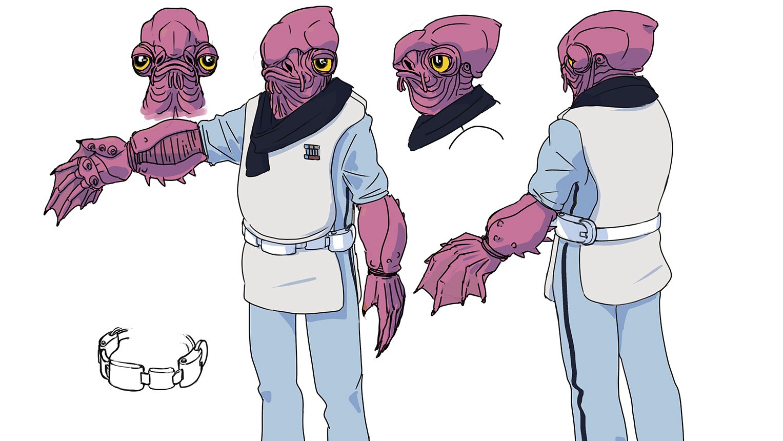 Admiral Basil Kiucee concept art by Hiroyasu Kobayashi and Shinya Mizuno.