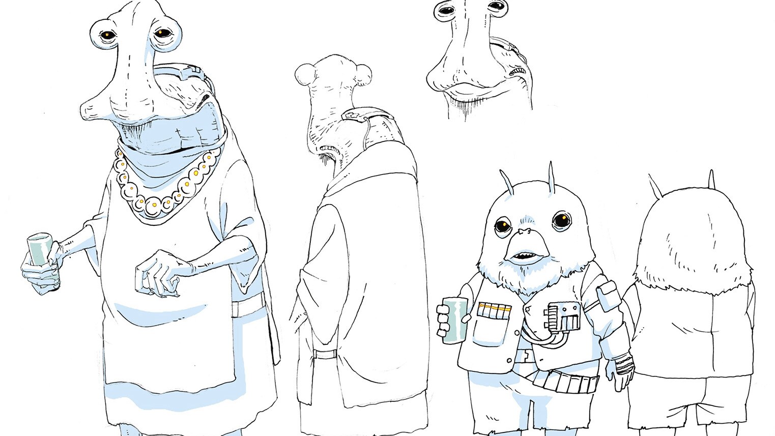 Cantina aliens concept art by Masaki Tachibata.