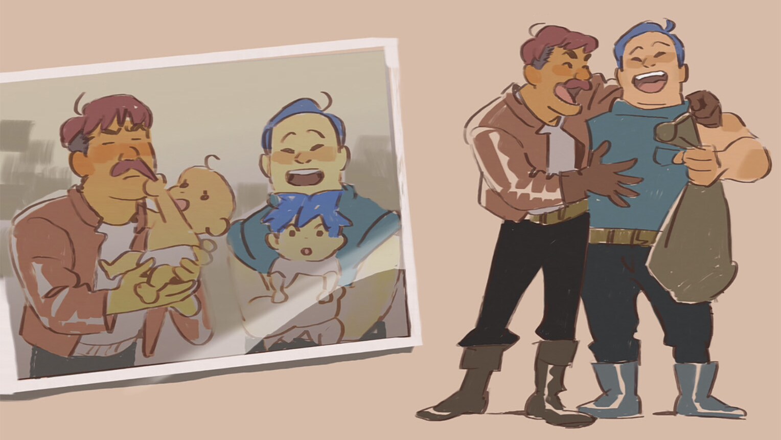 Yuko's dad concept art by Atsuko Nozaki.