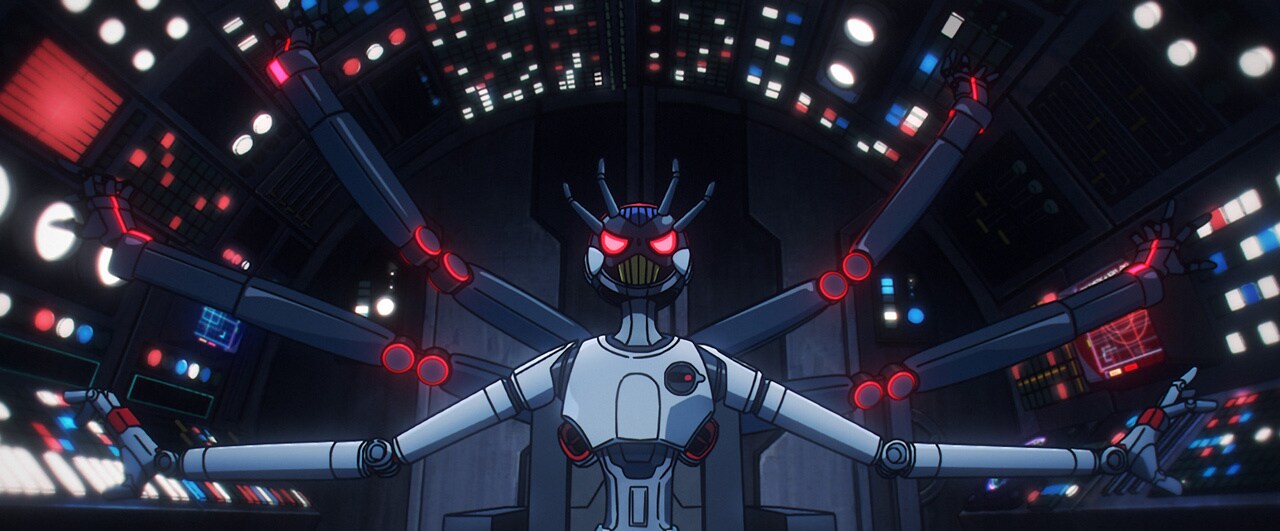 A scene from “The Bounty Hunters” episode in Star Wars: Visions Volume 3.