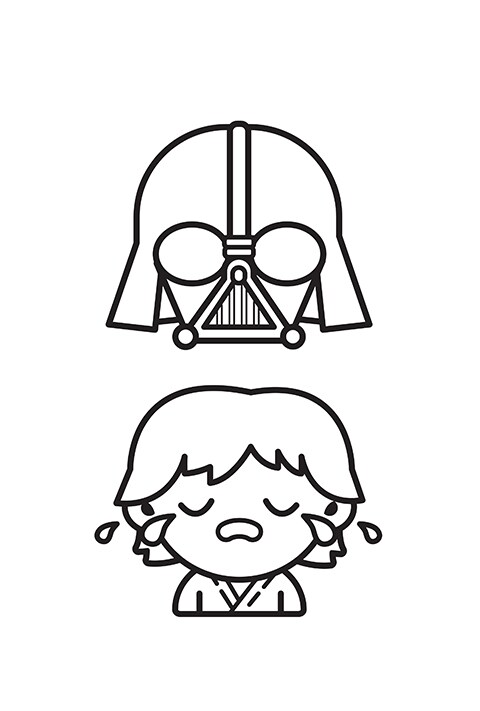 Star wars characters as emojis colouring sheet