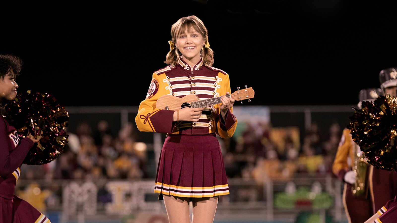 Actor Grace VanderWaal plays the ukulele as Stargirl