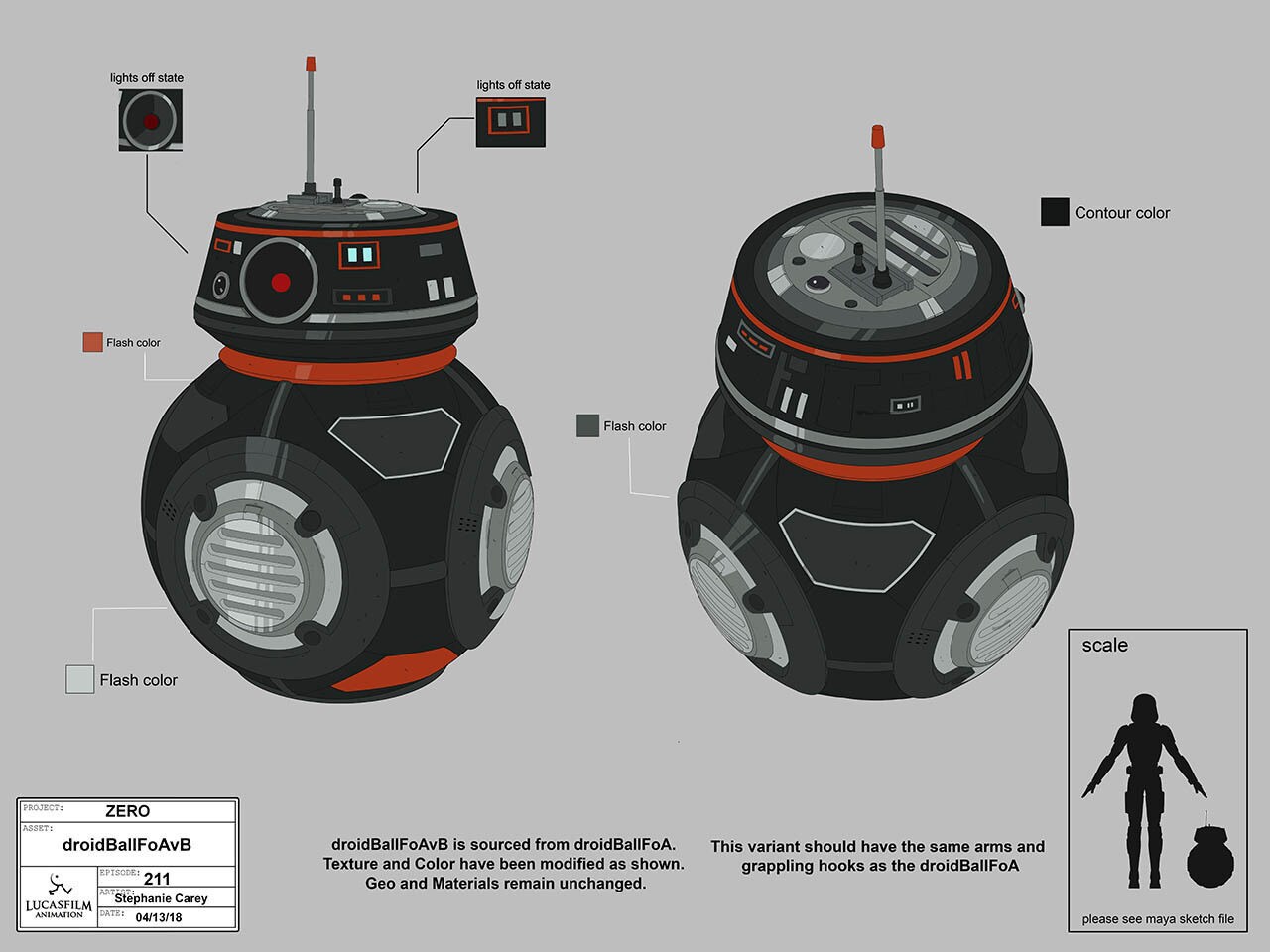 First Order ball droid by Stephanie Carey