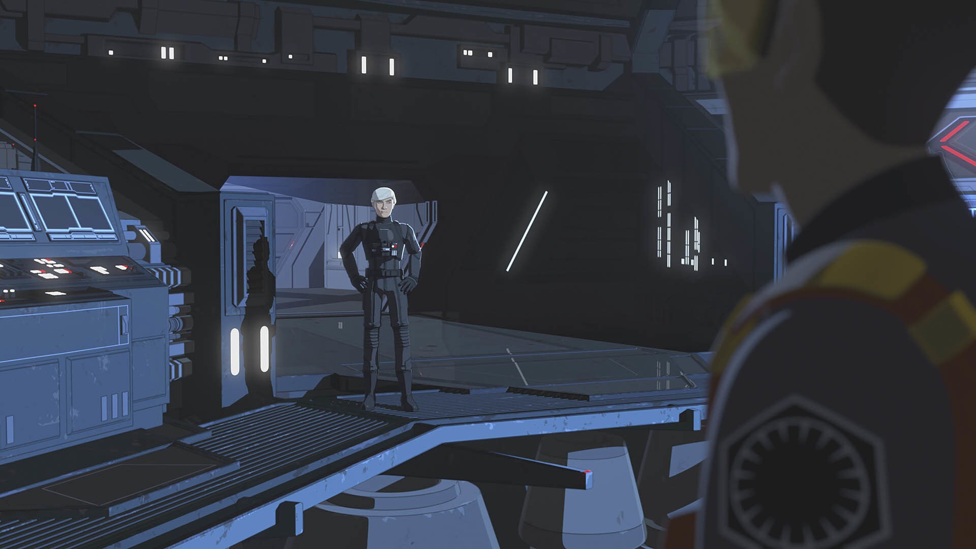 Kaz, Neeku, and CB-23 sneak through the ship and reach the engineering room. The droid leaves to ...