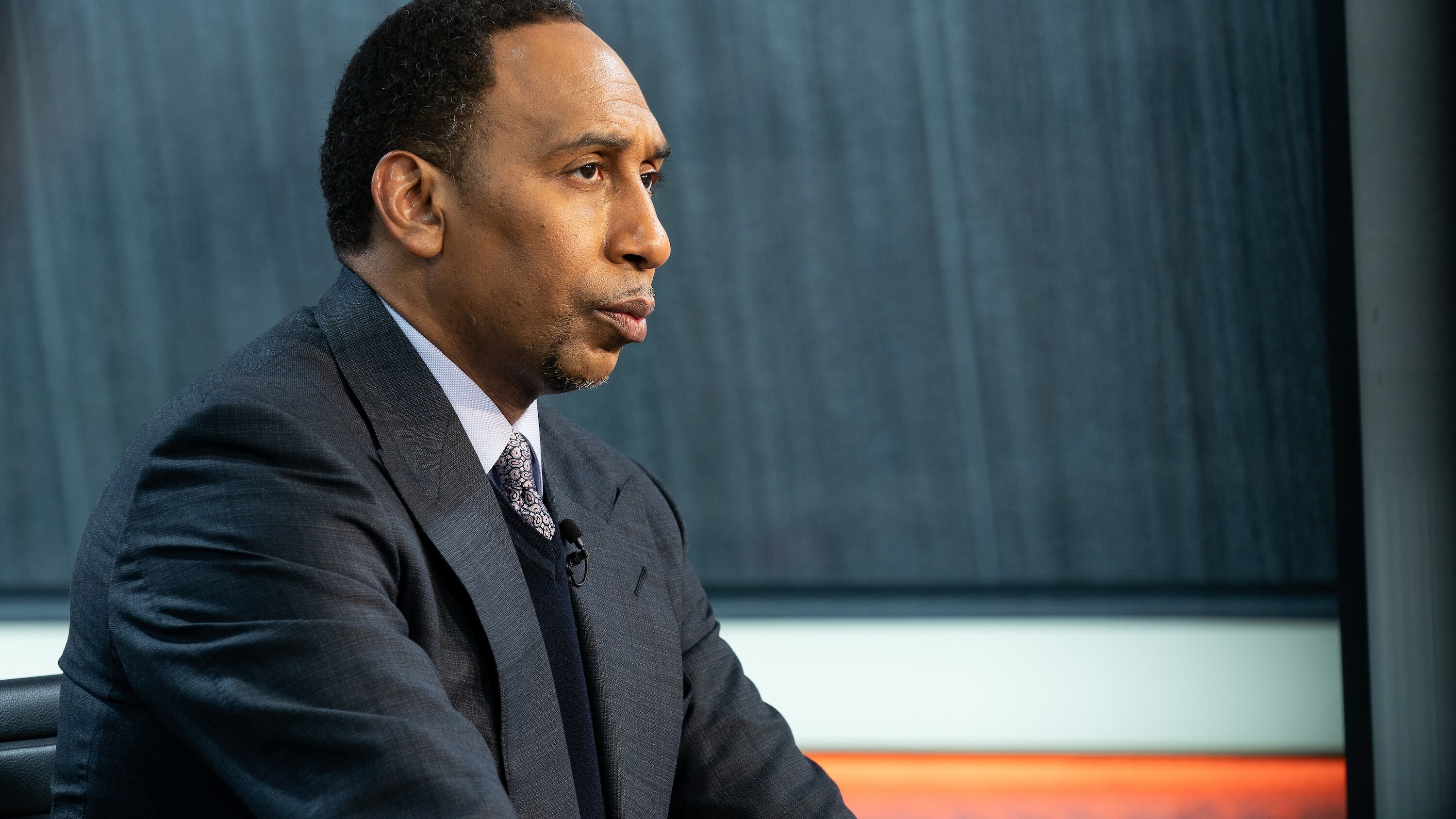 New York, NY - October 26, 2020 - South Street Seaport Studios: Stephen A. Smith on the set of First Take. (Photo by Kelly Backus / ESPN Images)
