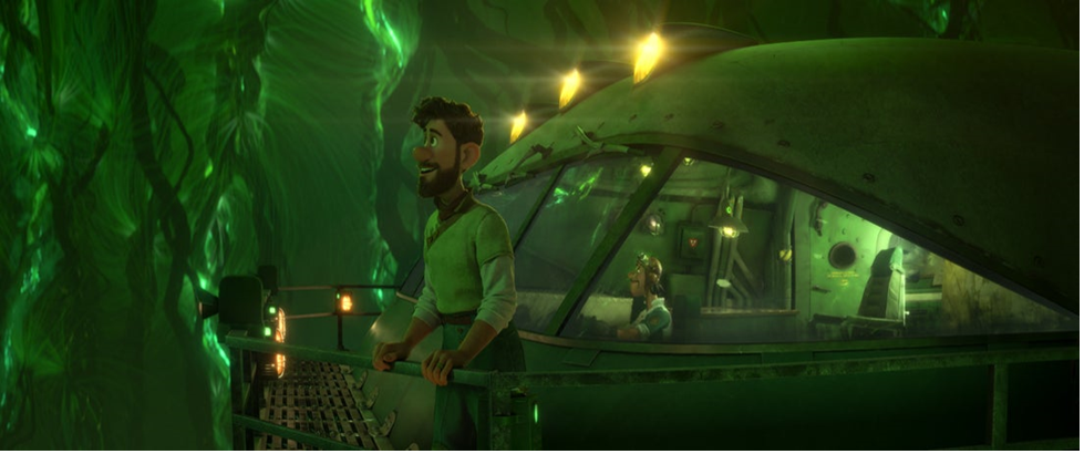 Searcher looks happily in Walt Disney Animation Studios' Strange World