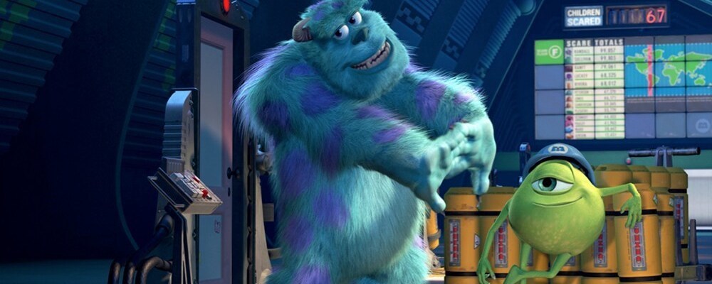 Mike and Sulley in the animated movie "Monsters, Inc."