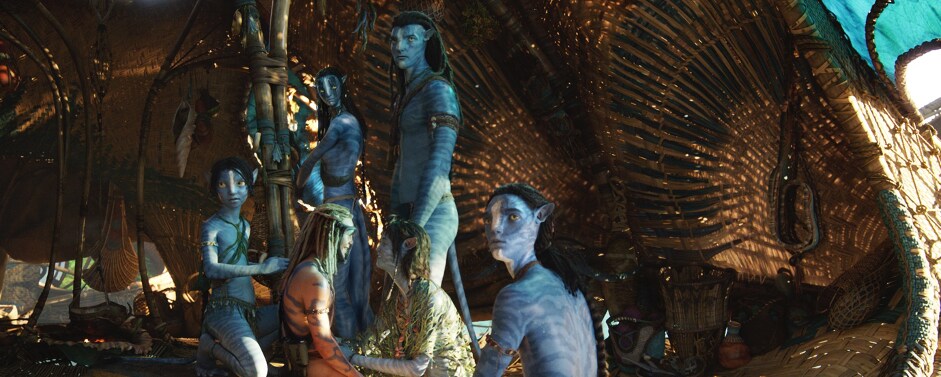 Image of the Sully family from the movie "Avatar: Fire and Ash."