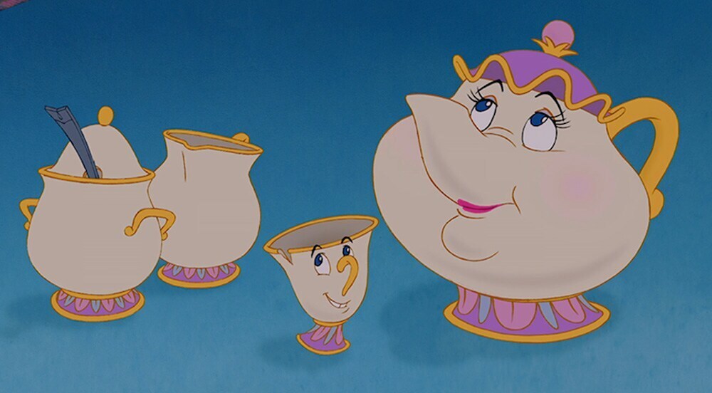 Chip and Mrs. Potts, from the animated movie Beauty and the Beast