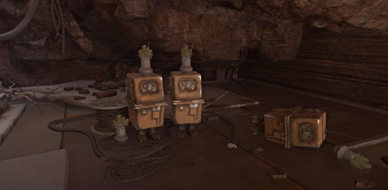 While exploring Crimson Dawn territory on Toshara, you can spot a few gonks with an unexpected add-on: flower pots perched on top of their square heads.