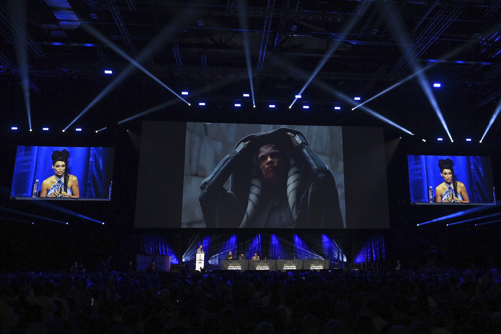 The Ahsoka Panel looking at a scene from Ahsoka