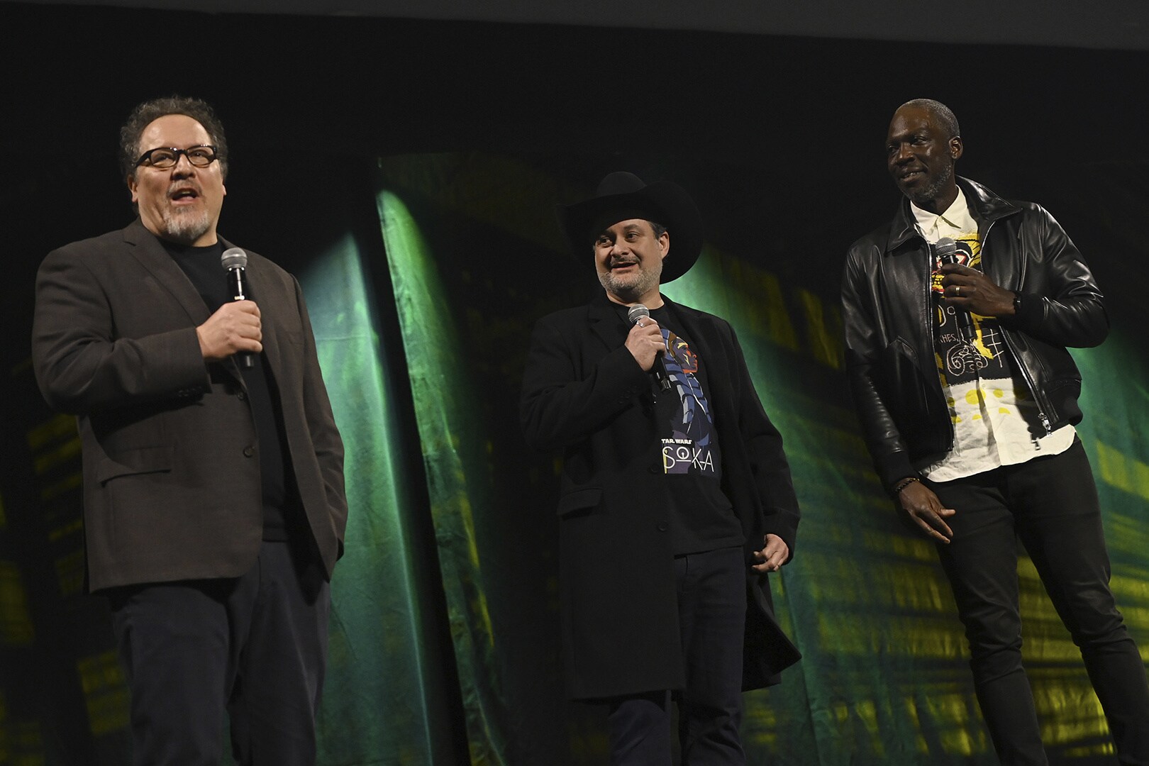 The cast and creative team behind The Mandalorian during the Lucasfilm's Studio Showcase at Star Wars Celebration!